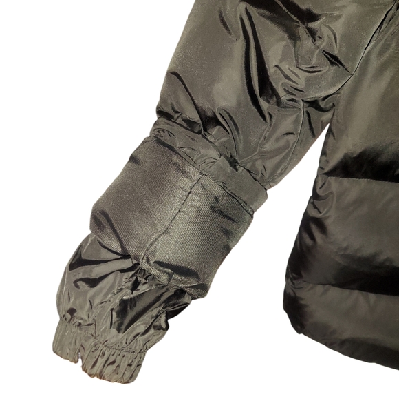 Coach Men’s Down Puffer Jacket Leather Yoke Black Size M 80/20 Down - Picture 7 of 11